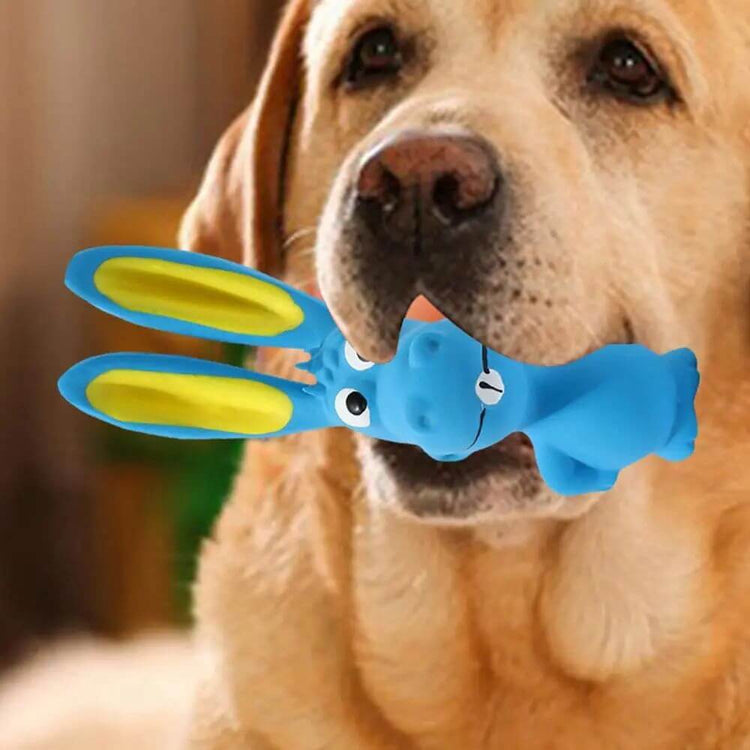 FREDOPETS Latex Hippo Squeaky Dog Toy