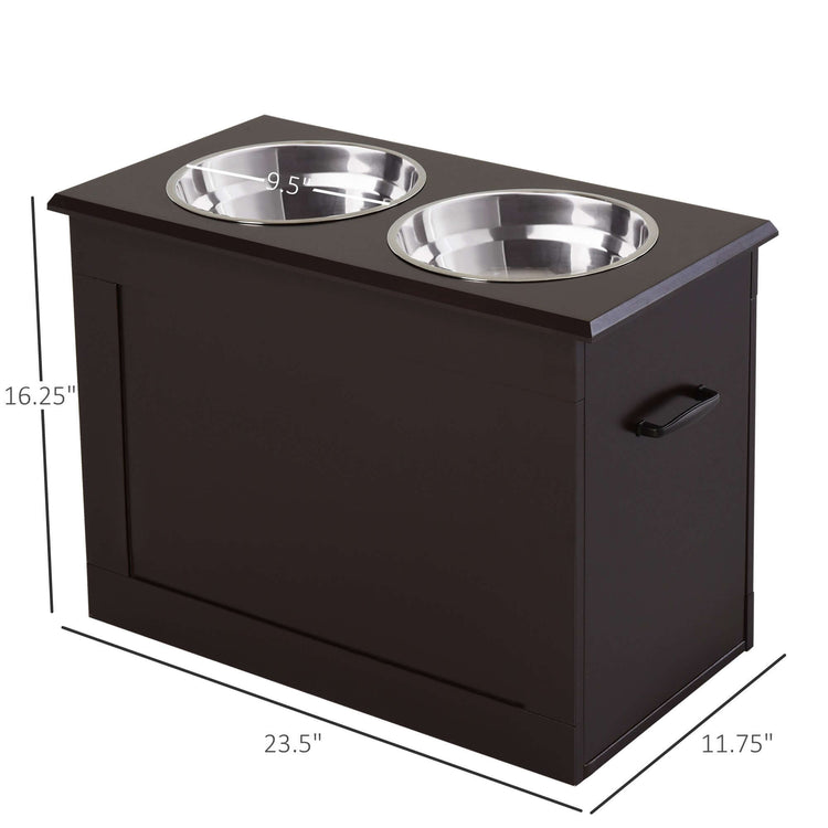 FREDOPETS Raised Pet Feeding Station Coffee