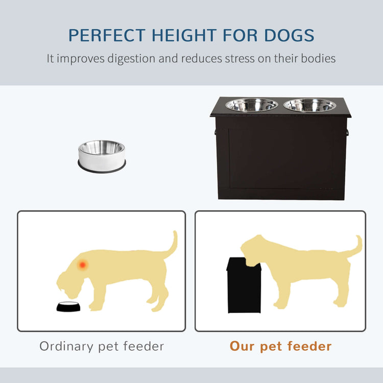 FREDOPETS Raised Pet Feeding Station Coffee