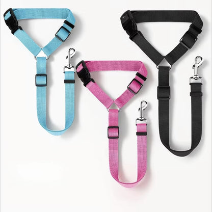 2-In-1 Pet Car Seat Belt Nylon Lead Leash Backseat Safety Belt Adjustable Dogs Harness Collar Dog Chain Accessories