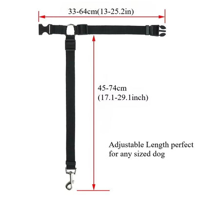 2-In-1 Pet Car Seat Belt Nylon Lead Leash Backseat Safety Belt Adjustable Dogs Harness Collar Dog Chain Accessories