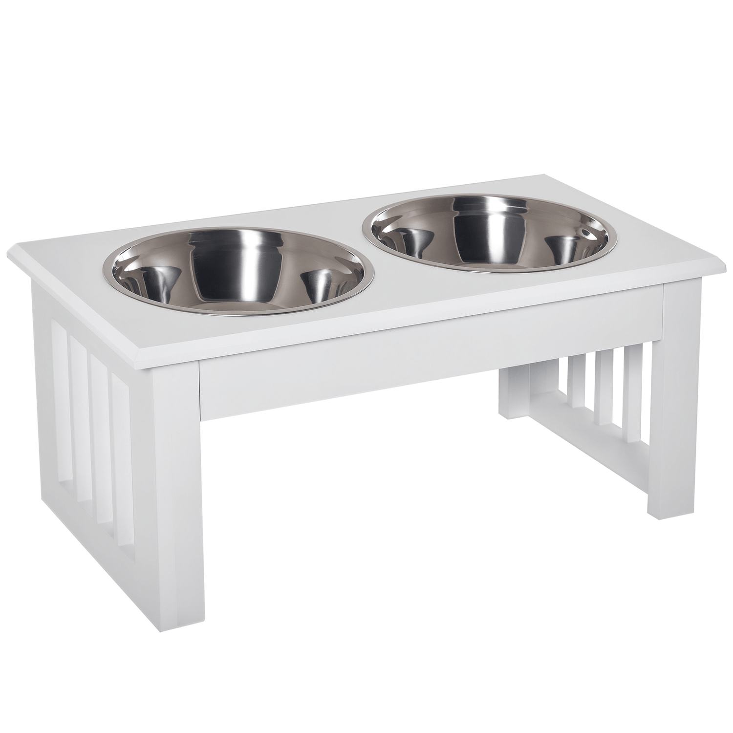 FREDOPETS Elevated Puppy Feeding Station White