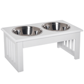 FREDOPETS Elevated Puppy Feeding Station White