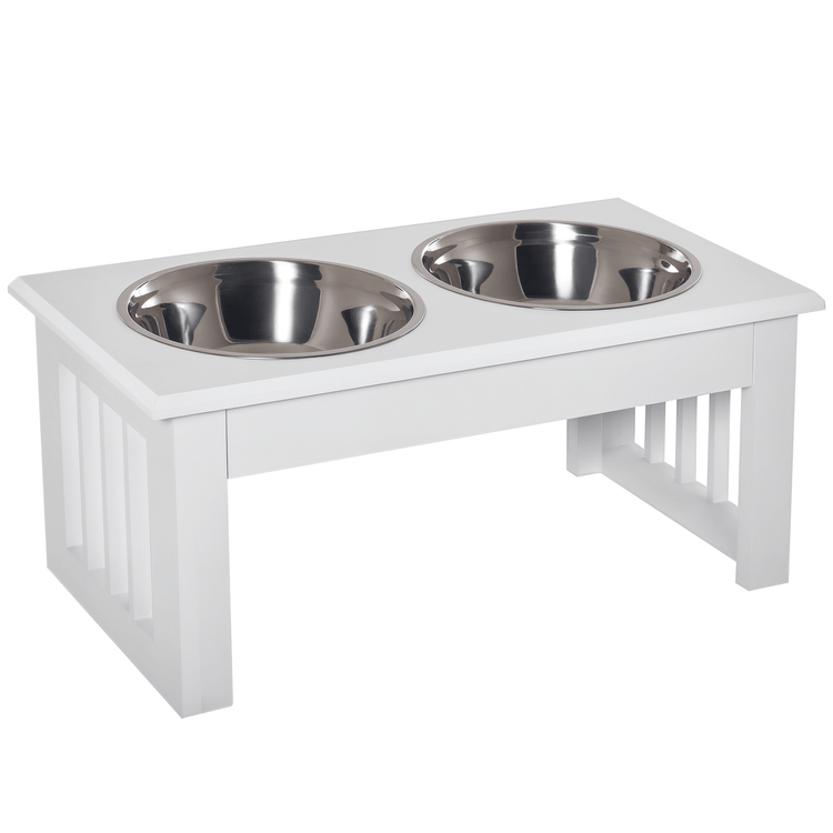 FREDOPETS Elevated Puppy Feeding Station White