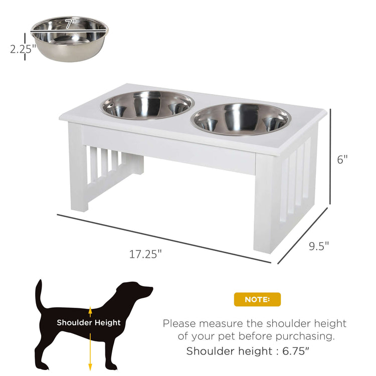 FREDOPETS Elevated Puppy Feeding Station White
