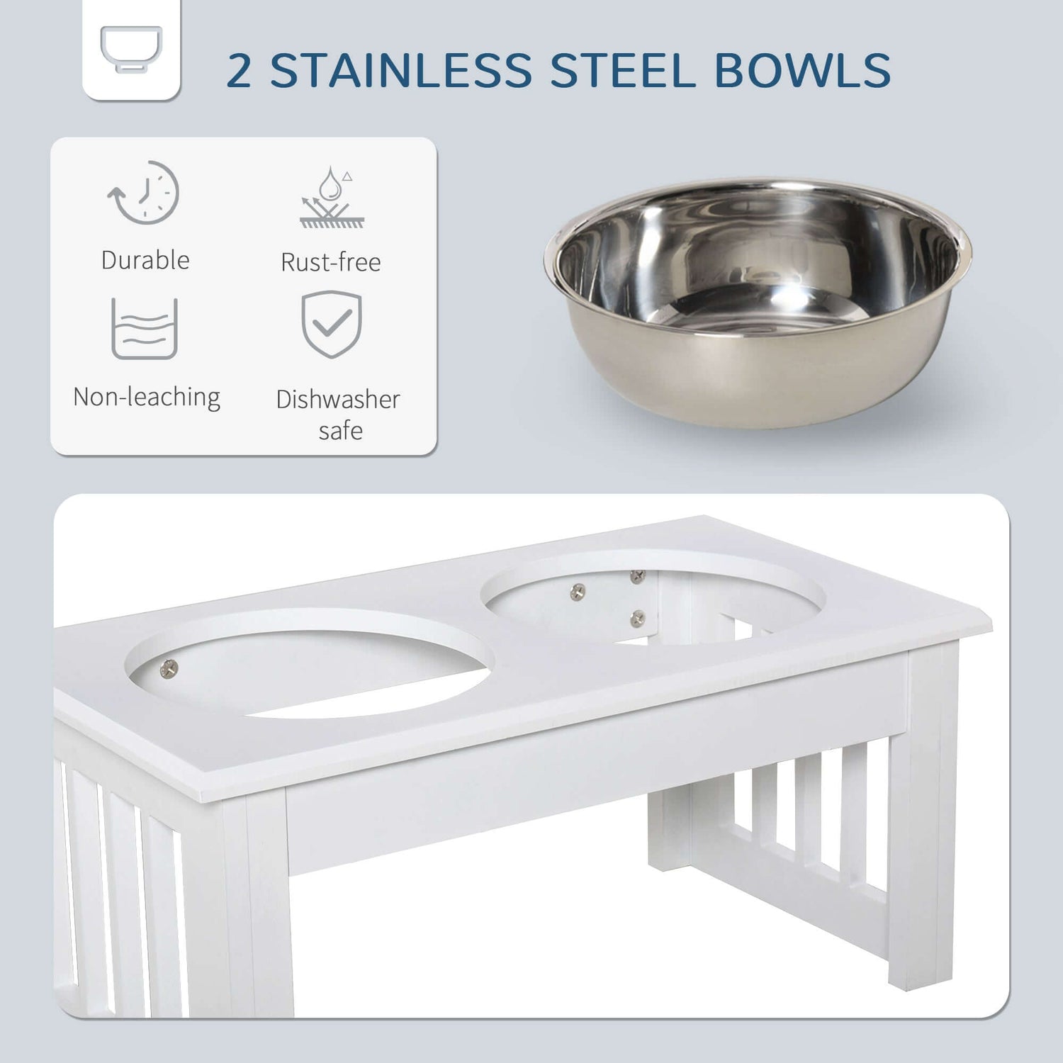 FREDOPETS Elevated Puppy Feeding Station White
