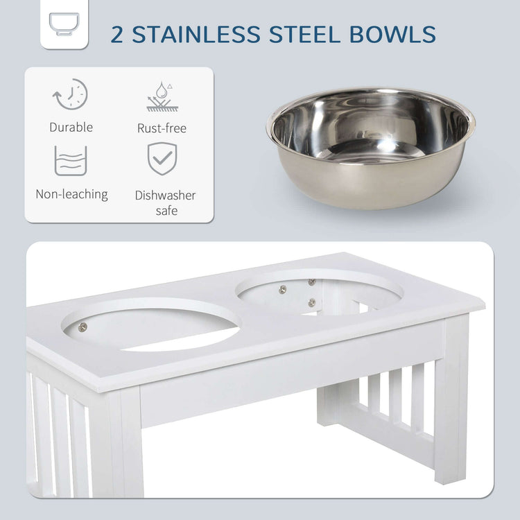 FREDOPETS Elevated Puppy Feeding Station White
