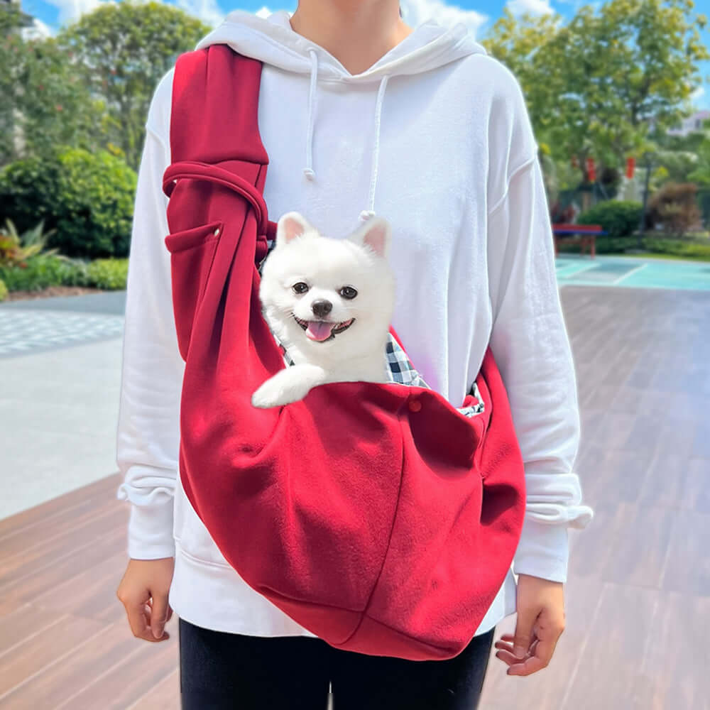 FREDOPETS Autumn Winter Crossbody Pet Carrier Bag for Cats and Dogs