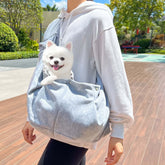 FREDOPETS Autumn Winter Crossbody Pet Carrier Bag for Cats and Dogs