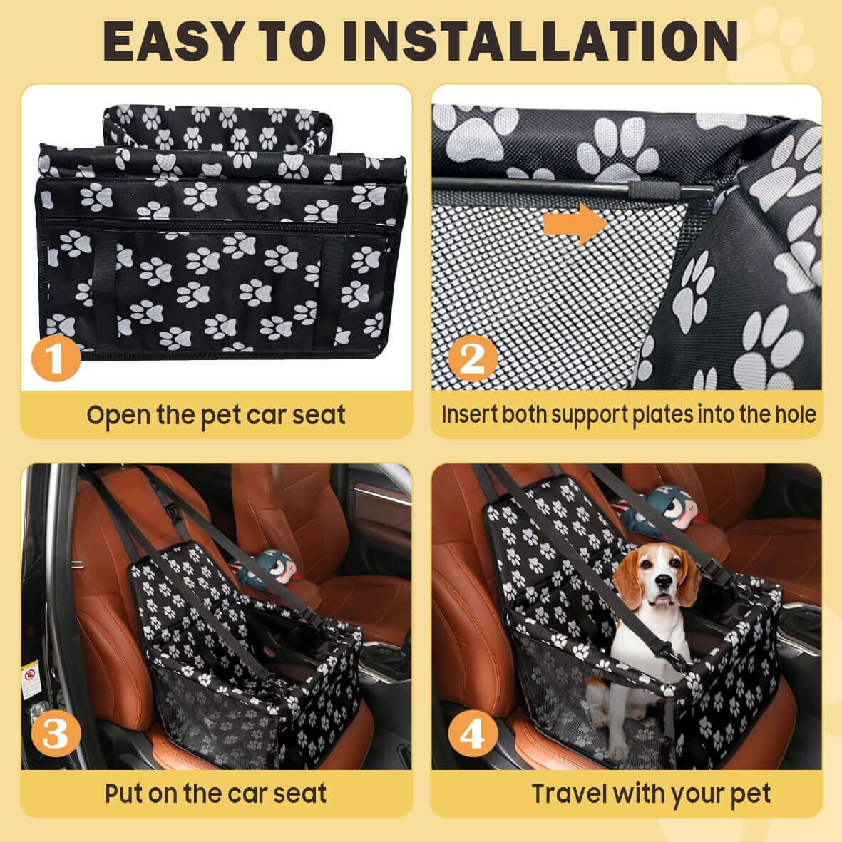 FREDOPETS Dog Car Seat Travel Booster