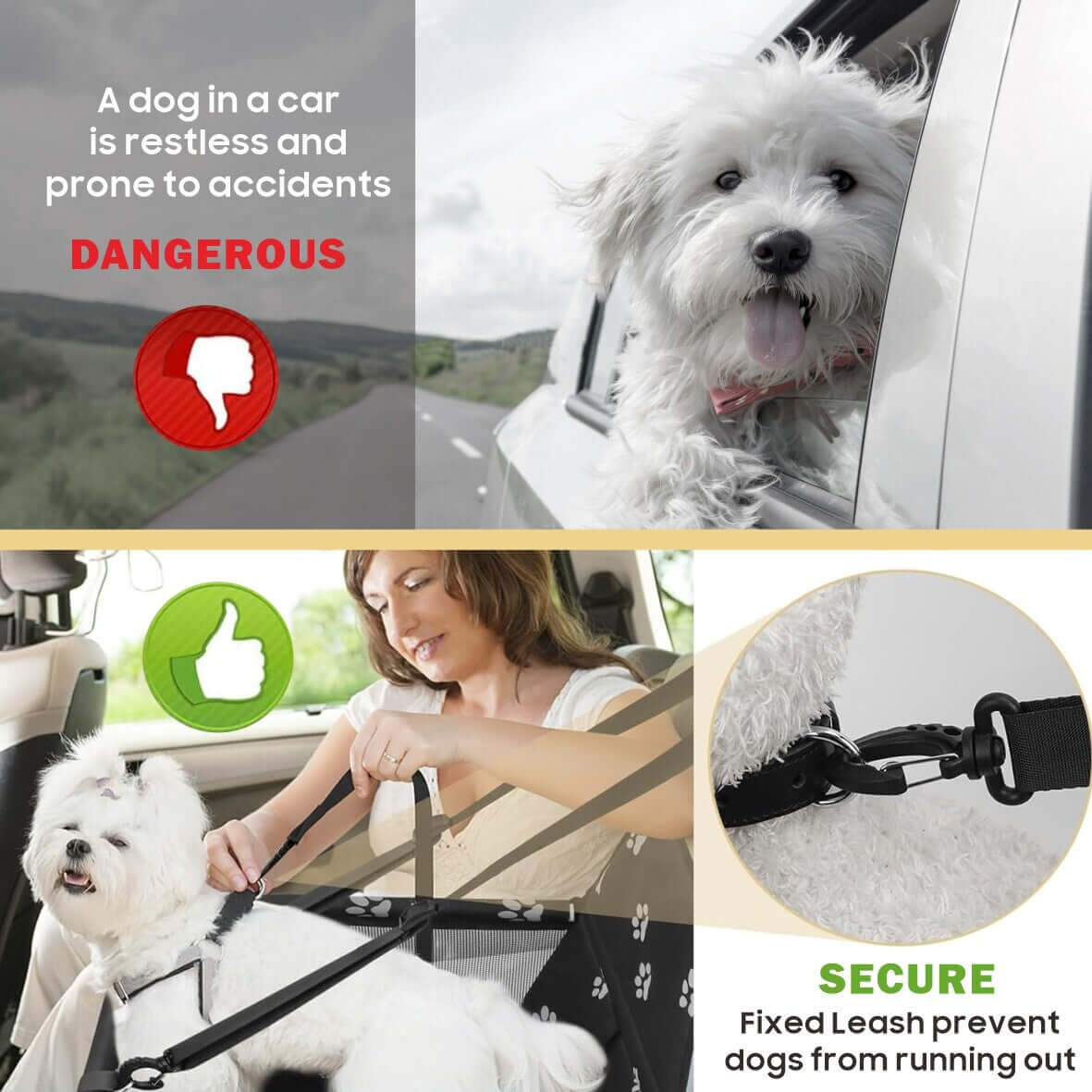 FREDOPETS Dog Car Seat Travel Booster