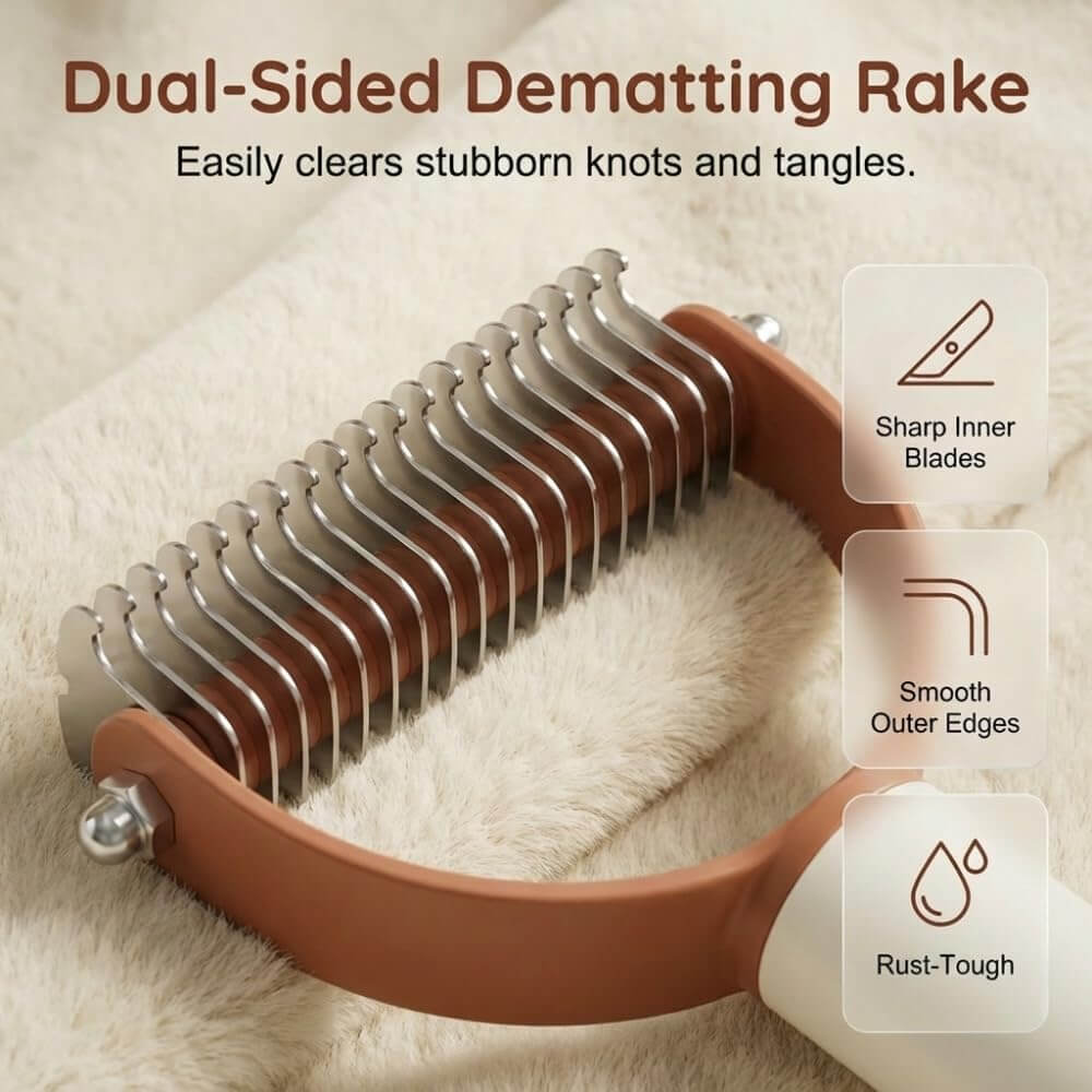 FREDOPETS Double Sided Dematting Grooming Comb
