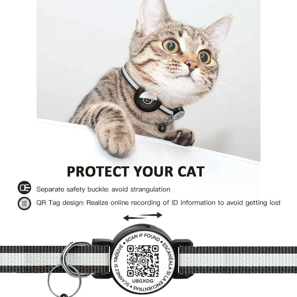 FREDOPETS GPS Tracker Cat Collar AirTag Holder