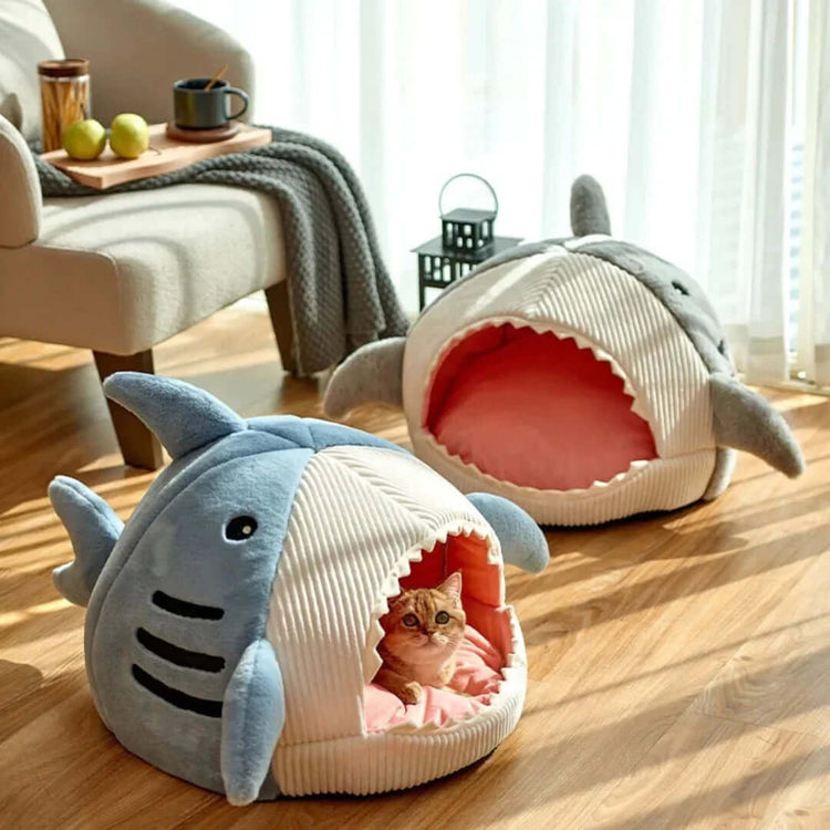 FREDOPETS Luxury Plush Shark Pet Bed