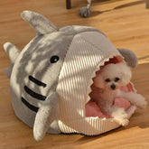 FREDOPETS Luxury Plush Shark Pet Bed