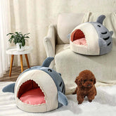 FREDOPETS Luxury Plush Shark Pet Bed