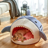 FREDOPETS Luxury Plush Shark Pet Bed