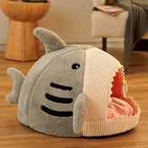FREDOPETS Luxury Plush Shark Pet Bed