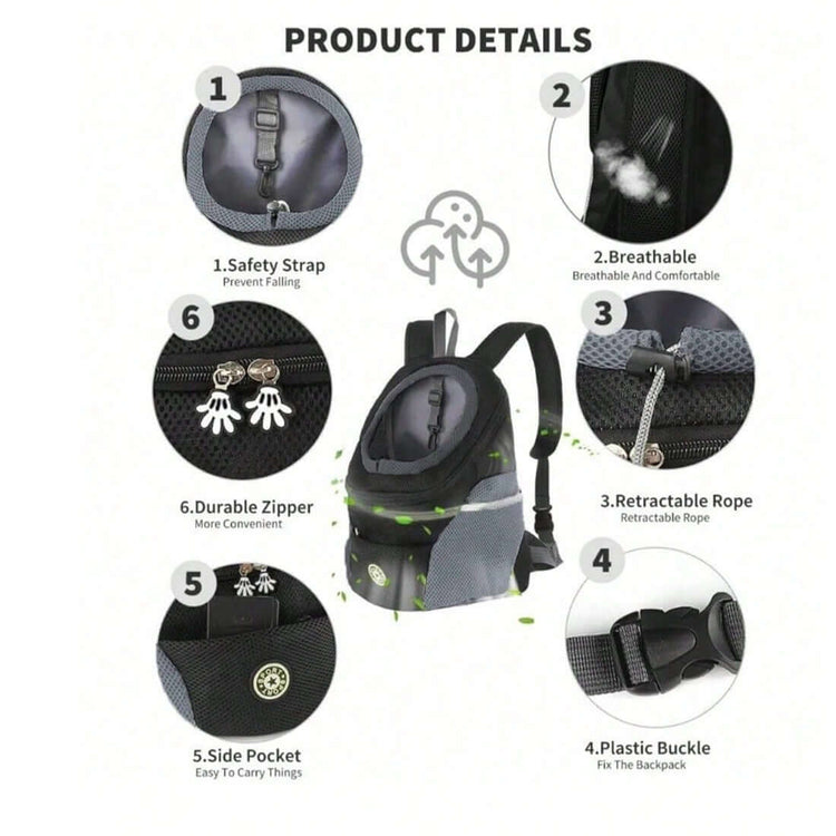 FREDOPETS Breathable Mesh Pet Travel Backpack for Dogs and Cats