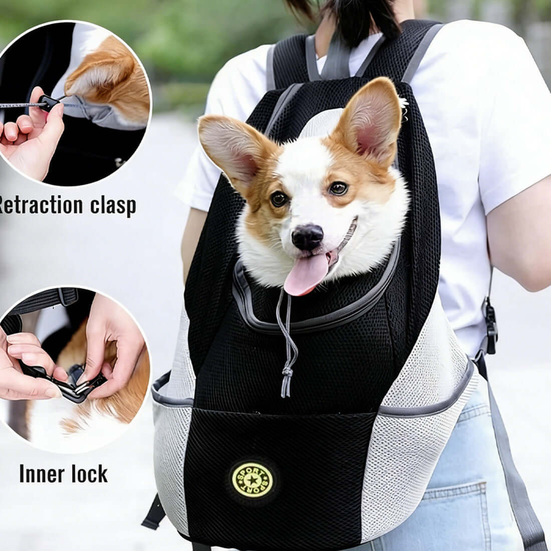 FREDOPETS Breathable Mesh Pet Travel Backpack for Dogs and Cats