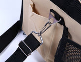 FREDOPETS pet car bag features a secure clip and adjustable strap for safe travel with dogs and cats.