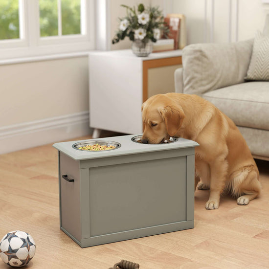FREDOPETS Raised Pet Feeding Station with Bowls