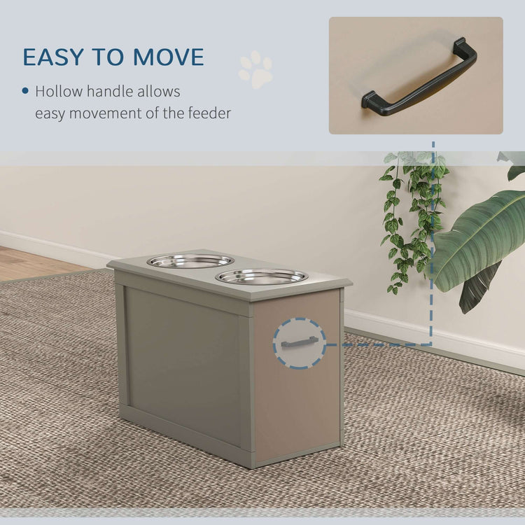 FREDOPETS Raised Pet Feeding Station with Bowls