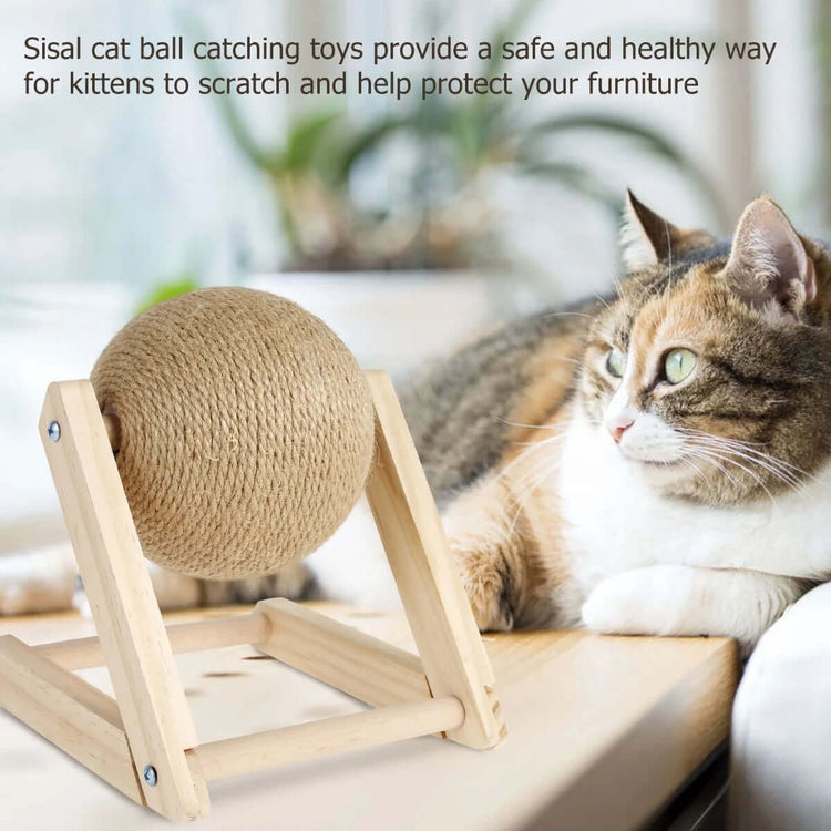 FREDOPETS Sisal Cat Scratching Ball Toy