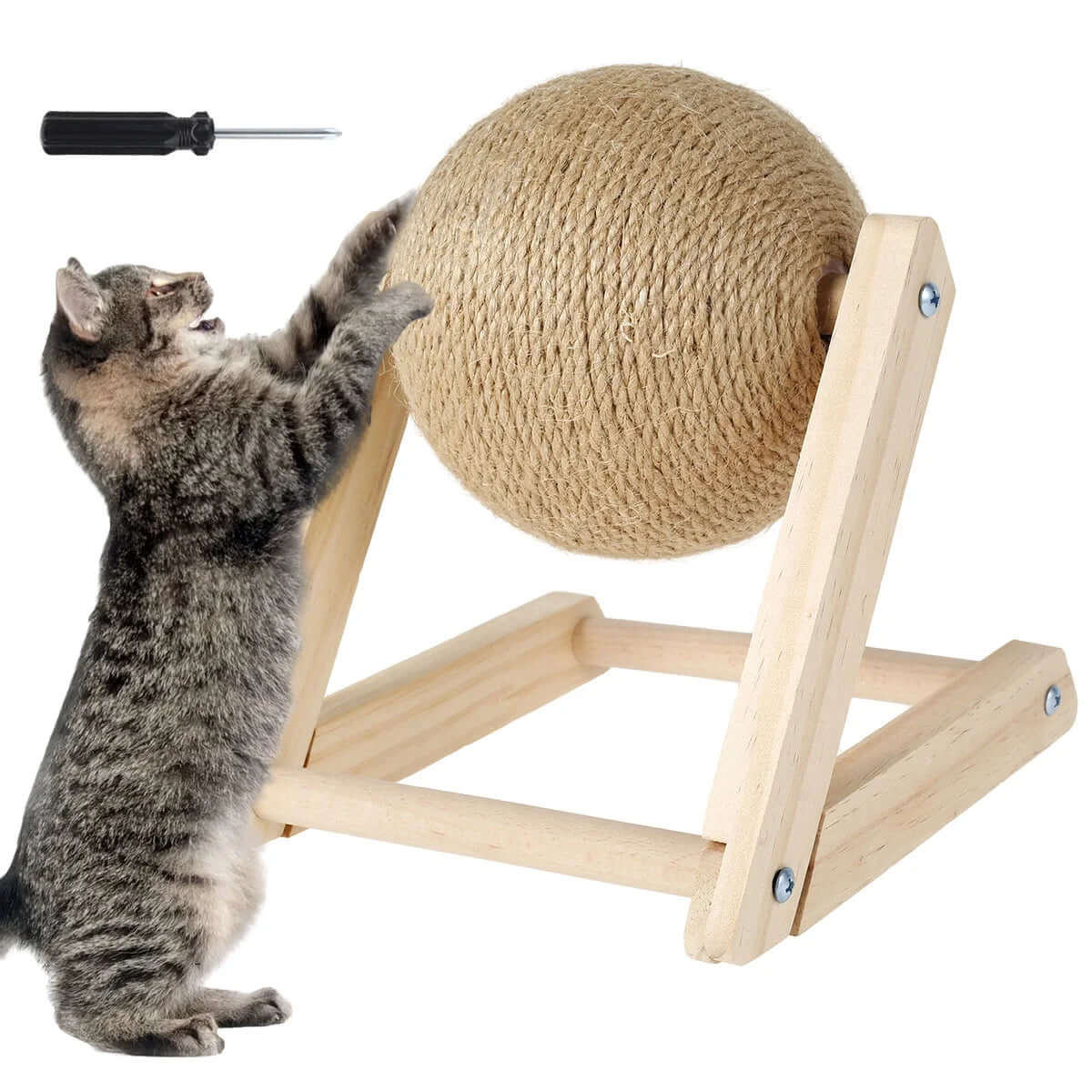 FREDOPETS Sisal Cat Scratching Ball Toy