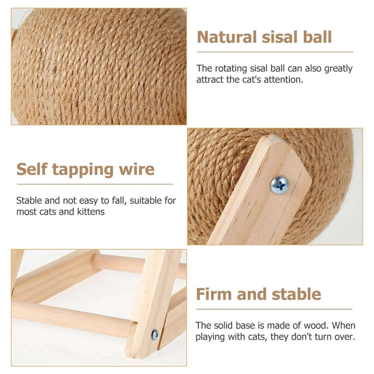 FREDOPETS Sisal Cat Scratching Ball Toy
