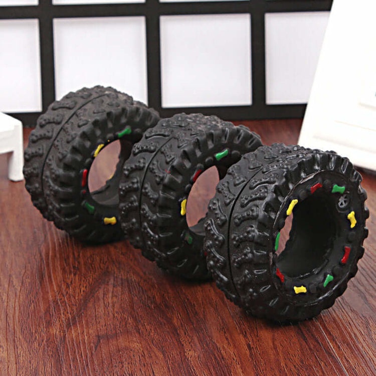FREDOPETS Small Tire Squeaky Dog Toy