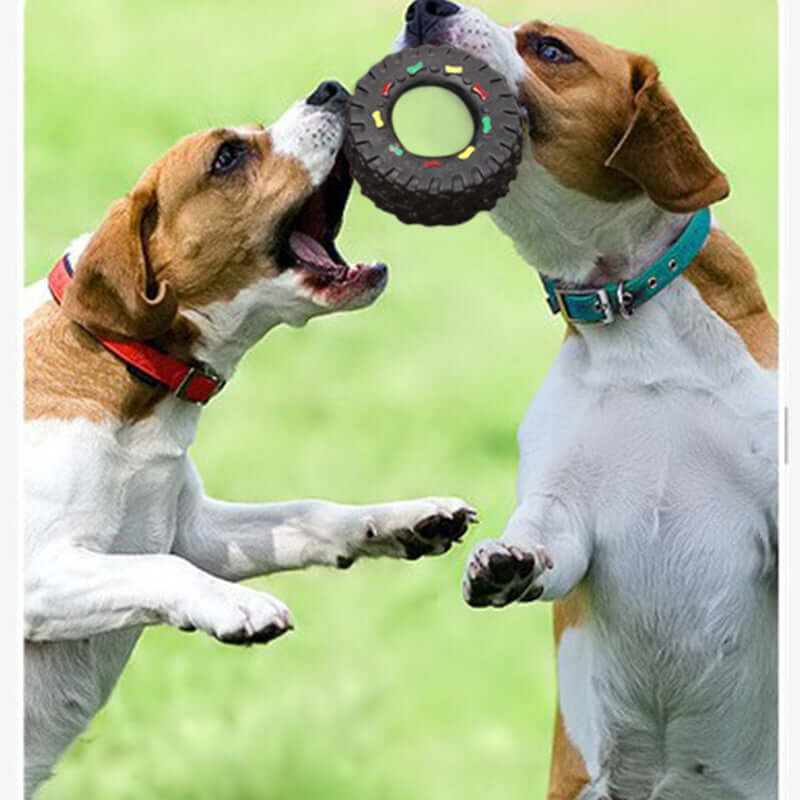 FREDOPETS Small Tire Squeaky Dog Toy