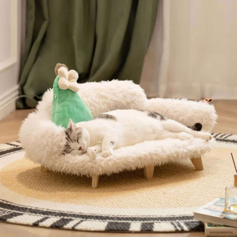 FREDOPETS Wooden Pet Bed for Dogs and Cats