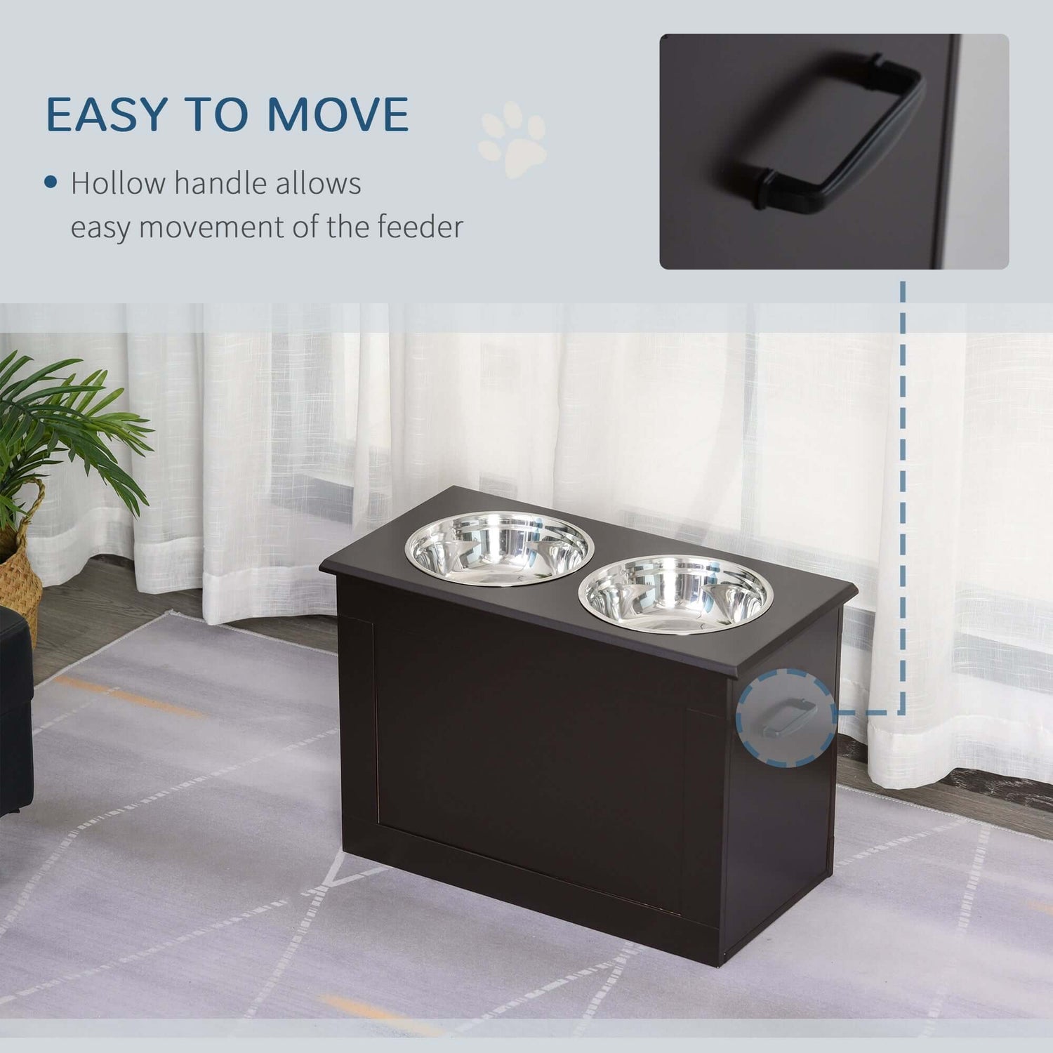 FREDOPETS Raised Pet Feeding Station Coffee