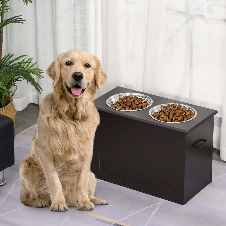 FREDOPETS Raised Pet Feeding Station Coffee