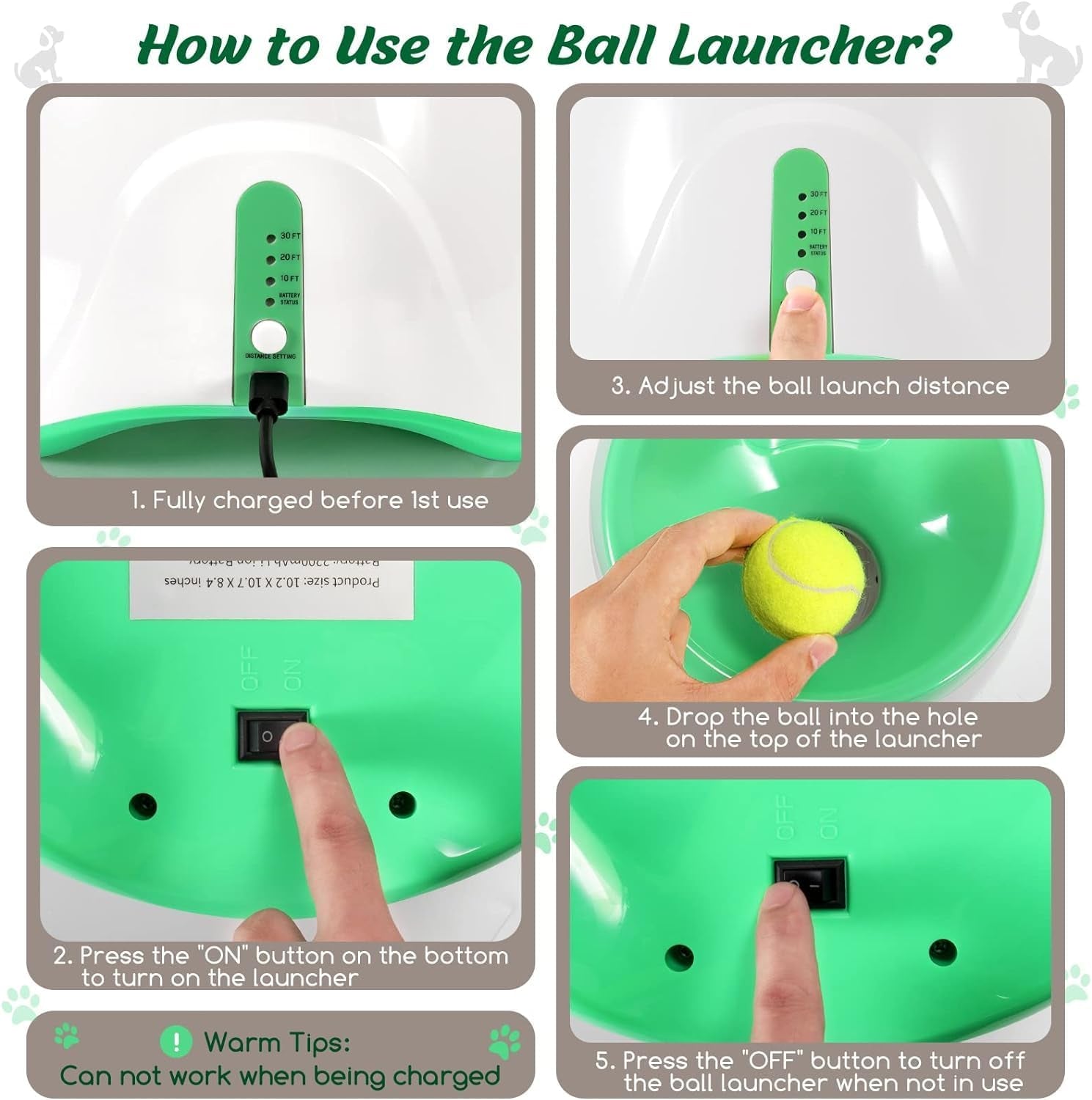 Automatic Dog Ball Launcher, Dog Ball Thrower with 15 Mini Tennis Balls Sizing 2 Inch and Mesh Bag, Interactive Dog Toys Tennis Ball Launcher for Small Dogs with 3 Distance Settings