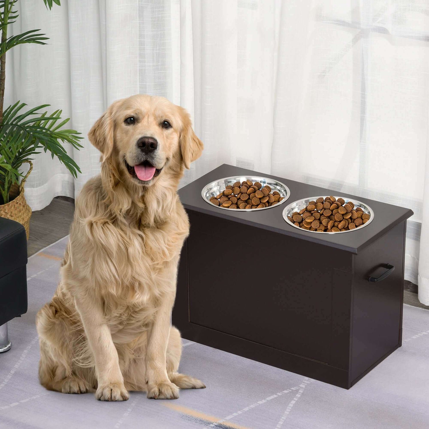 FREDOPETS Raised Pet Feeding Station Coffee