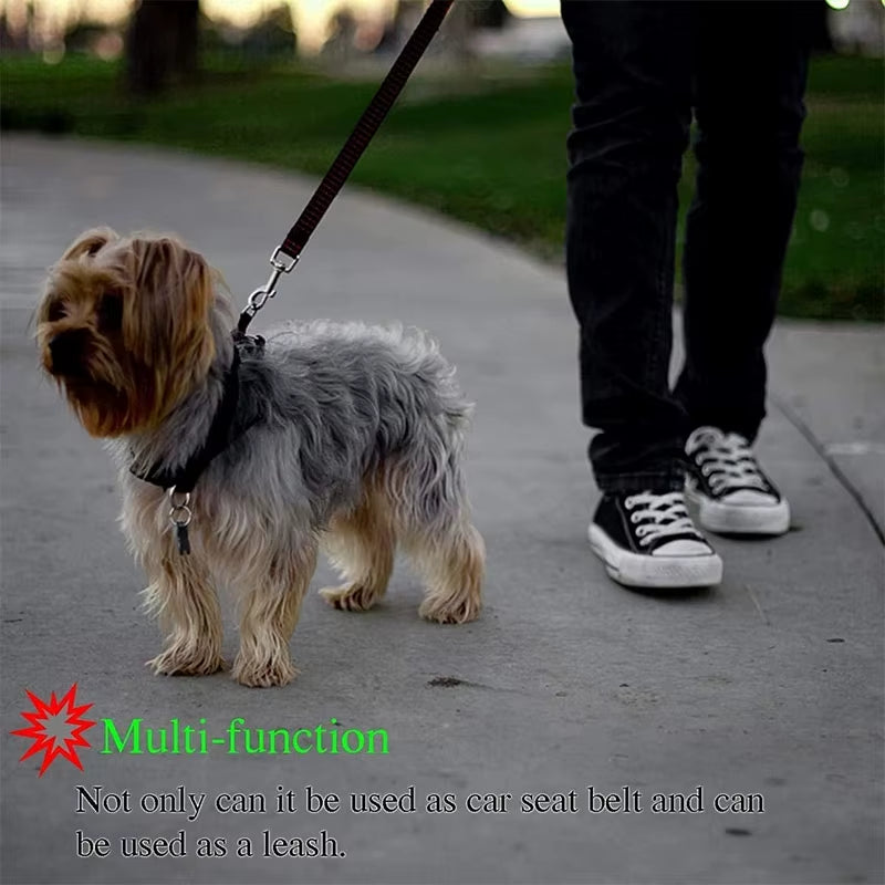 2-In-1 Pet Car Seat Belt Nylon Lead Leash Backseat Safety Belt Adjustable Dogs Harness Collar Dog Chain Accessories
