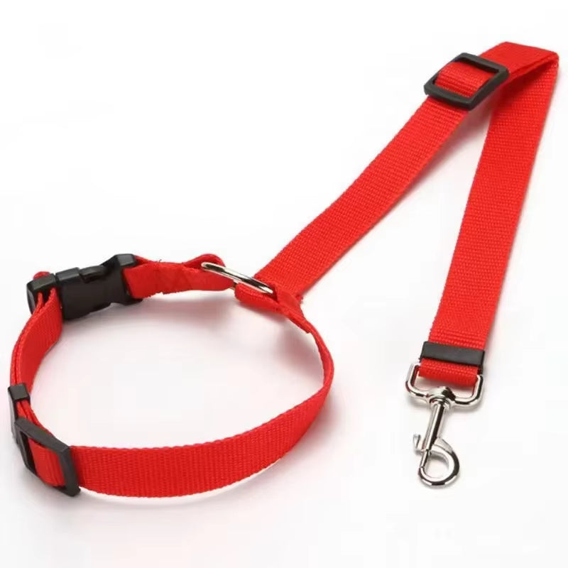 2-In-1 Pet Car Seat Belt Nylon Lead Leash Backseat Safety Belt Adjustable Dogs Harness Collar Dog Chain Accessories